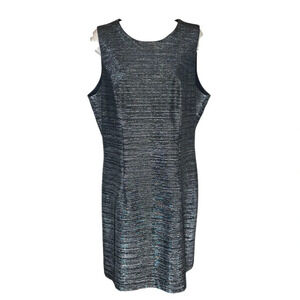 Molly Malloy metallic sheath dress career casual womens size 14 sleeveless